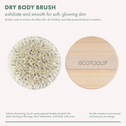EcoTools Dry Body Brush, Cruelty-Free Bristles Exfoliate & Smooth Skin, Dry Brushing Removes Flaky Skin, May Help Improve Circulation & Tone