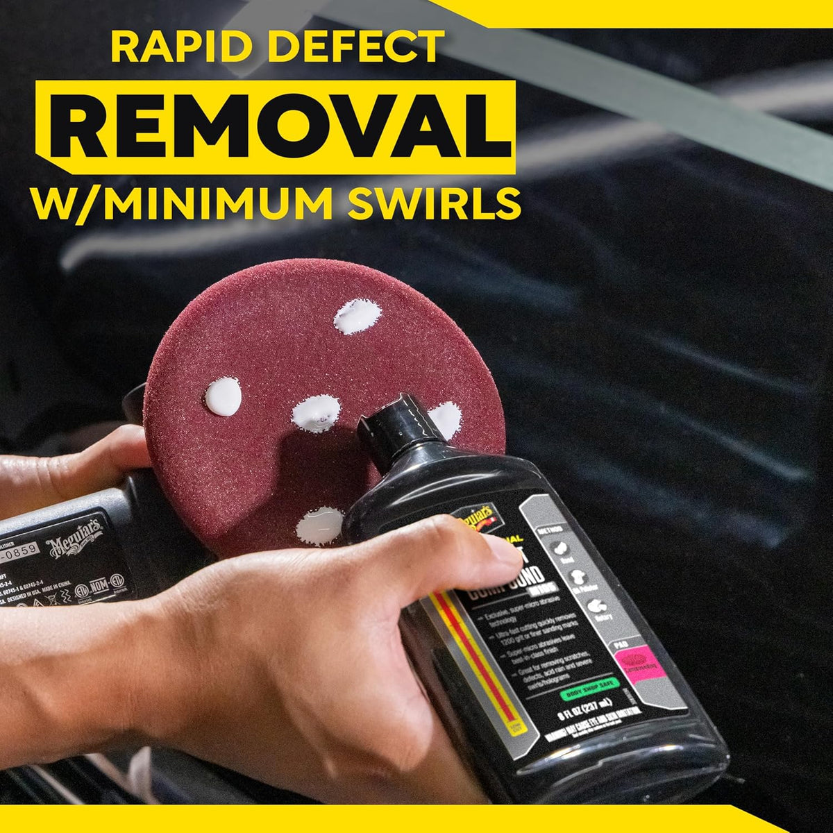 Meguiar’s Mirror Glaze M105 Ultra-Cut Compound, Pro-Grade Car Compound for Removing Scratches and Heavy Swirls, Restores Gloss and Clarity, Car Guy