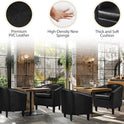 Yaheetech Barrel Chairs Set of 2, Faux Leather Club Armchairs, PU Leather Accent Chairs with Soft Padded Seat for Living Room Bedroom Waiting Reading