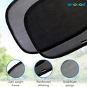 Enovoe Car Window Shades for Baby (4 Pack) - 21"x14" - Sun Shade Blocker, Cling - Glare Shield and UV Rays Protection for Your Child - Side Windows