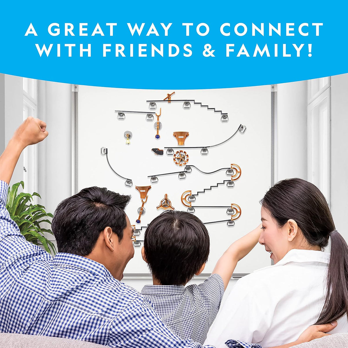 National Geographic Magnetic Marble Run - 75-Piece STEM Building Set for Kids & Adults with Magnetic Track & Trick Pieces & Marbles for Building A