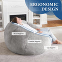 Hobestluk Bean Bag Chairs Large Bean Bag Couch for Adults Stuffed Sofa Chair Comfy Giant Bean Bag Chair with Spacious Design for Reading, Playing or