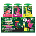 GoGo squeeZ Fruit & veggieZ Applesauce and Puree Variety Pack, Jurassic Pear, Roarrrr Berry & Prehistoric Peach, 3.2 oz (Pack of 20), Unsweetened