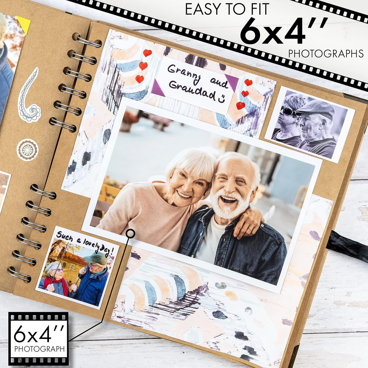 Bstorify Scrapbook Album 60 Pages (8 x 8 Inch) Brown Thick 200gsm Kraft Paper, Photo Album Scrapbook, Memory Book - Ideal for Your Scrapbooking