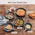 SENSARTE Nonstick Frying Pan Skillet, Swiss Granite Coating Omelette Pan, Healthy Stone Cookware Chef's Pan, PFOA Free (8/9.5/10/11/12.5 Inch)
