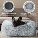 Hoewina Dog & Cat Bed for Indoor Cats, 20in Calming Donut Bed for Puppy and Kitten, Washable Round Fluffy Pet Bed for Small Medium Dogs and Cats