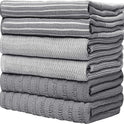Premium Kitchen Towels (20”x 28”, 6 Pack) | Large Cotton Kitchen Hand Towel | Flat & Terry Dish Cloths | Highly Absorbent Tea Towels Set with Hanging