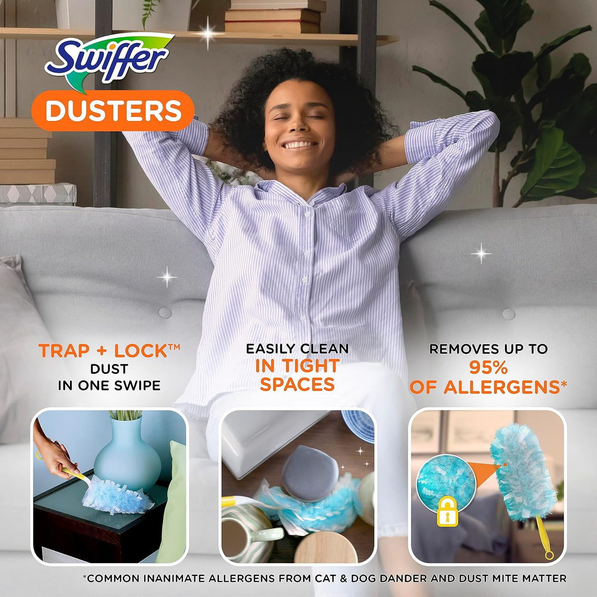 Swiffer Dusters Refill for Cleaning, Made by SWIFFER, Feather & Microfiber Duster Disposable Alternative, for Dusting Furniture, Blinds, Ceiling