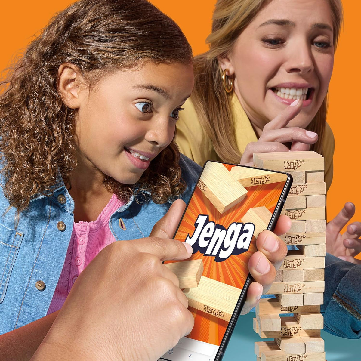 Hasbro Gaming Jenga Game | The Original Wood Block Game with Genuine Hardwood Blocks | Stacking Tower | Ages 6+ | 1 or More Players | Party Games for