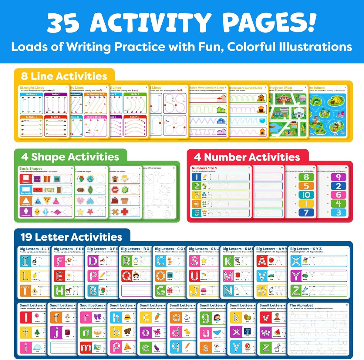 Preschool Learning Activities - Tracing Books for Kids Ages 3-5 - Toddler Handwriting Practice - Letter Tracing for Kids Preschool Kindergarten 3-4