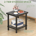 Outdoor Side Table, 2-Tier Small Outdoor Table for Patio, Adirondack Side Tables for Outside or Indoor, Bamboo End Table for Pool, Porch, Weather