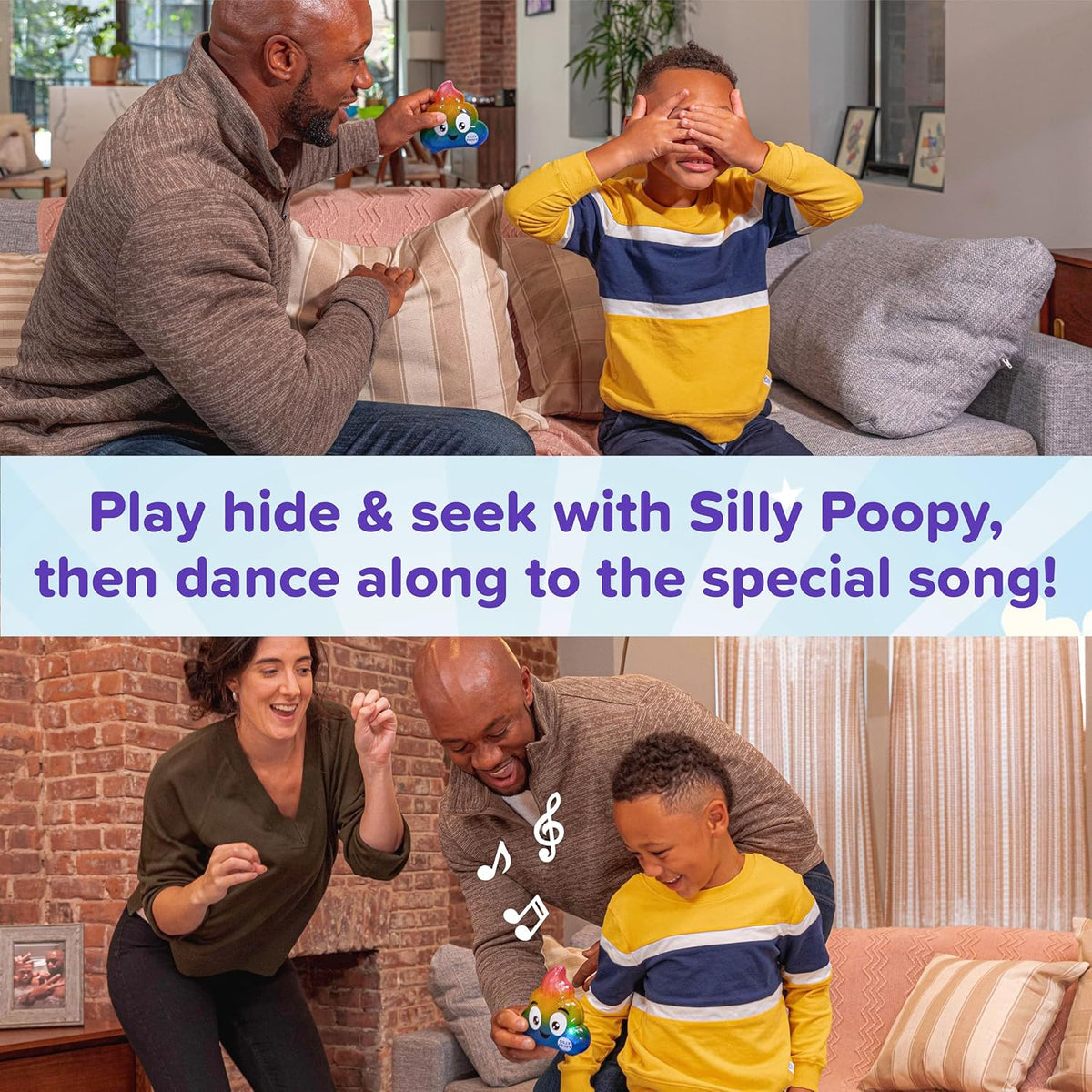 Silly Poopy's Hide & Seek by Relatable, The Talking, Singing, Rainbow Hide & Seek Toy, Fun Learning Toys for Toddlers, Interactive Toddler Toys