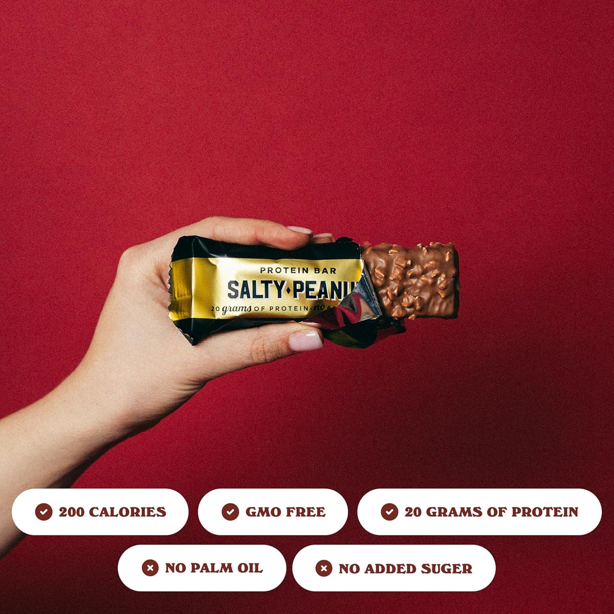 Barebells Protein Bars Salty Peanut - 12 Count, 20g High Protein Treats - Chocolate Nutrition Bar with 1g Total Sugars - On-The-Go Breakfast or