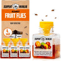 Super Ninja Fruit Fly Traps for Indoors - 4 Pack, Highly Effective Fruit Fly Catcher for Indoor Use for Home & Kitchen, Up to 3 Weeks of Performance