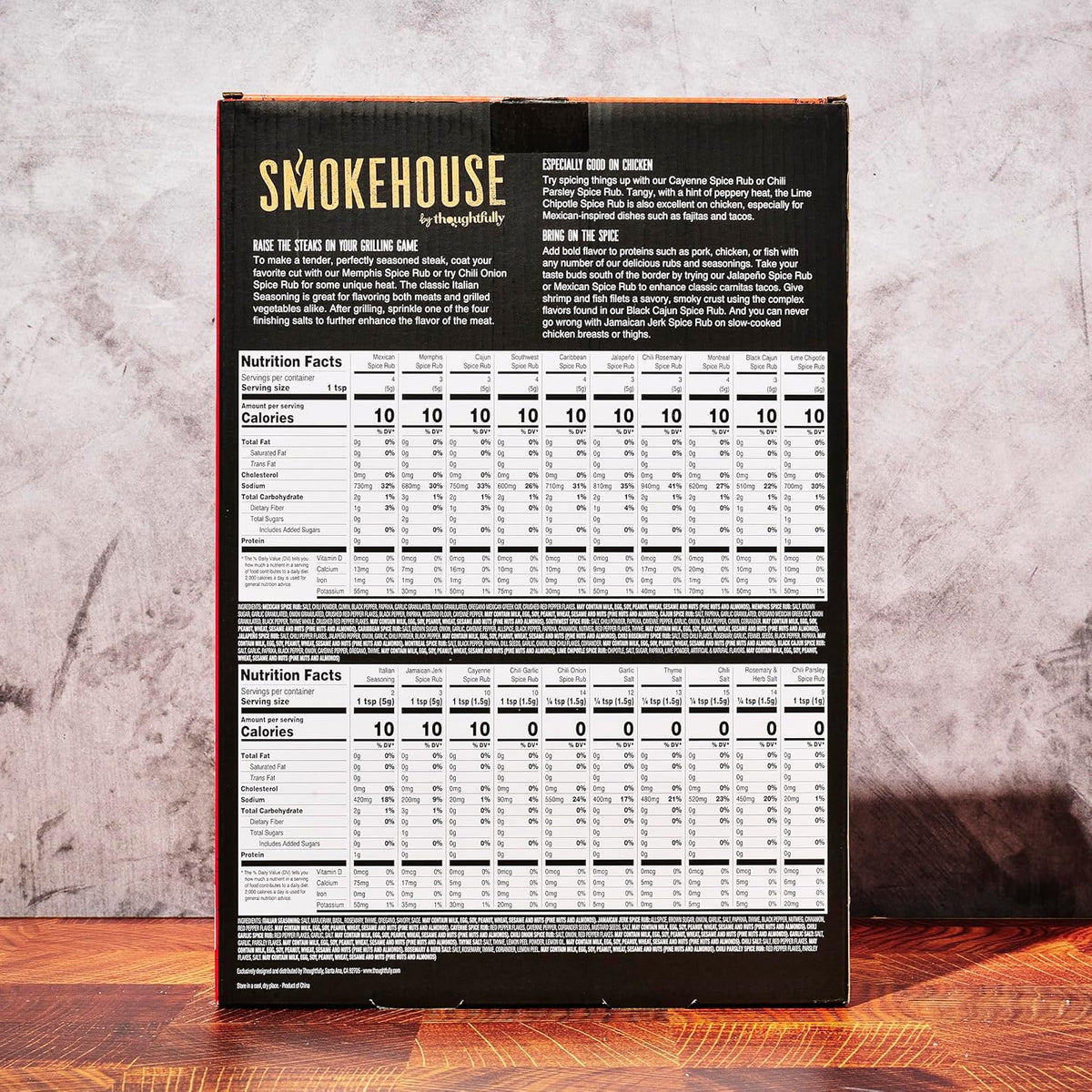 Smokehouse by Thoughtfully Ultimate Grilling Spice Set, Grill Seasoning Gift Set Flavors Include Chili Garlic, Rosemary and Herb, Lime Chipotle