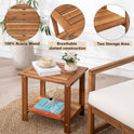 Double Adirondack Side Table, Weather-Resistant Rectangular End Table for Patio, Garden, Lawn, and Living Room. Ideal as a Stylish Indoor and Outdoor