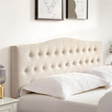 Tufted Upholstered Headboard Queen Size, Sturdy and Durable Solid Wood Bed headboard, Fabric Headboard Adjustable Height from 37” to 51”, Modern