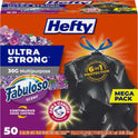 Hefty Ultra Strong 30 Gallon Trash Bags, Large Trash Bags 30 Gallon Size, Multipurpose, Break Resistant Drawstring Closure, Resists Leaks, Punctures