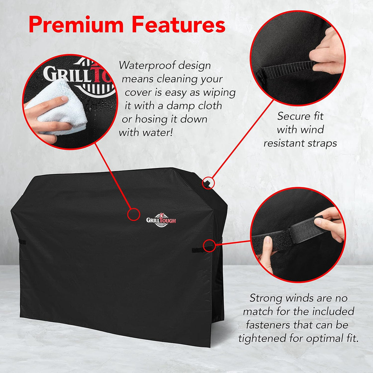 Heavy Duty BBQ Grill Cover for Outdoor Grill, 58 Inch – Waterproof, Weather Resistant, UV & Fade Resistant with Adjustable Straps – Gas Grill Cover