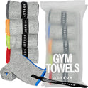 Acteon Microfiber Gym Towels 5 Pack, Quick Dry Silver ION Odor-Free Sweat Towel, Super Absorbent Fast Drying for Men & Women, Workout, Yoga, Running