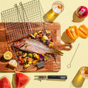 SHIZZO Grill Basket Set, Barbecue BBQ Grilling, Stainless Steel Folding Portable Outdoor Camping Rack for Fish, Shrimp, Vegetables, Cooking