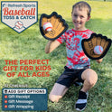 Toss and Catch Ball Game Set - Easy to Use Sticky Balls & Beginner Baseball Training Glove - Premium Toy Paddle Fits All Hand Sizes From Toddlers to