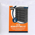 Utopia Towels 6 Pack Medium Bath Towel Set, 24 by 48 Inches, 500 GSM 100% Ring Spun Cotton, Lightweight and Highly Absorbent Quick Drying Premium