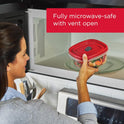 Rubbermaid 16-Piece BPA-Free Plastic Food Storage Set, Red Vented Lids - Microwave, Dishwasher Safe: Perfect for Meal Prep, Leftovers, and Kitchen