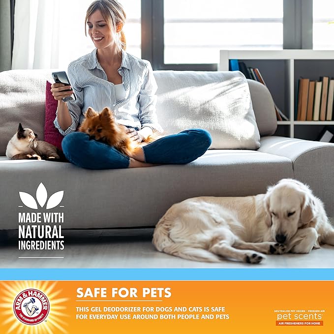 Arm & Hammer for Pets Air Care Pet Scents Deodorizing Gel Beads in Fresh Breeze | 12 oz Pet Odor Neutralizing Gel Beads with Baking Soda | Air