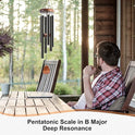 Large Aluminium Wind Chimes 37" to Create a Zen Atmosphere Suitable for Outdoor, Garden, Patio Decoration. Classic Black Wind Chime with Wind Catcher