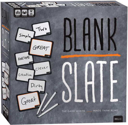 USAOPOLY BLANK SLATE, Where Great Minds Think Alike, Fun Family-Friendly Board Game, Word Association Party Game, Easy to Learn, Fun to Play Family