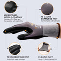 TitanFlex Work Gloves Microfoam Nitrile Coated Men Women-6 Pairs, Safety Warehouse Gloves Mens Working Glove with Grip Heavy Duty, Touchscreen