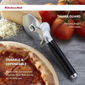 KitchenAid Classic Pizza Wheel with Sharp Blade For Cutting Through Crusts, Pies and More, Built In Finger Guard for Safety and Comfort Grip to