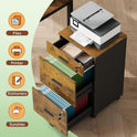 DEVAISE 3 Drawer Rolling File Cabinet with Lock, Wood Filing Cabinet fits Letter / A4 Size for Home Office, Rustic Brown