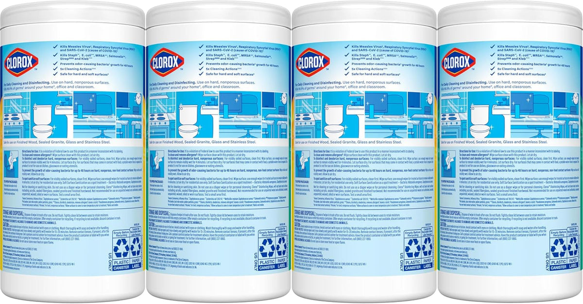 Clorox Disinfecting Cleaning Wipes Variety Pack, 75 Count Each, Pack of 4 (Package May Vary)
