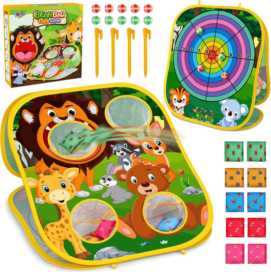 Animal Bean Bag Toss Game Toy Outdoor Toss Game, Family Party Party Supplies for Kids, Gift for Boys Birthday or Christmas for Toddlers Ages 3 4 5 6