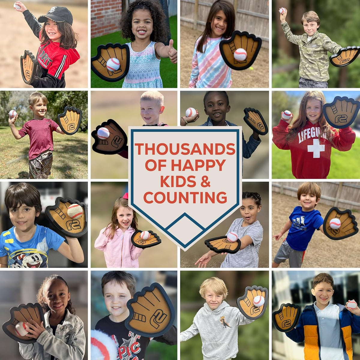 Toss and Catch Ball Game Set - Easy to Use Sticky Balls & Beginner Baseball Training Glove - Premium Toy Paddle Fits All Hand Sizes From Toddlers to