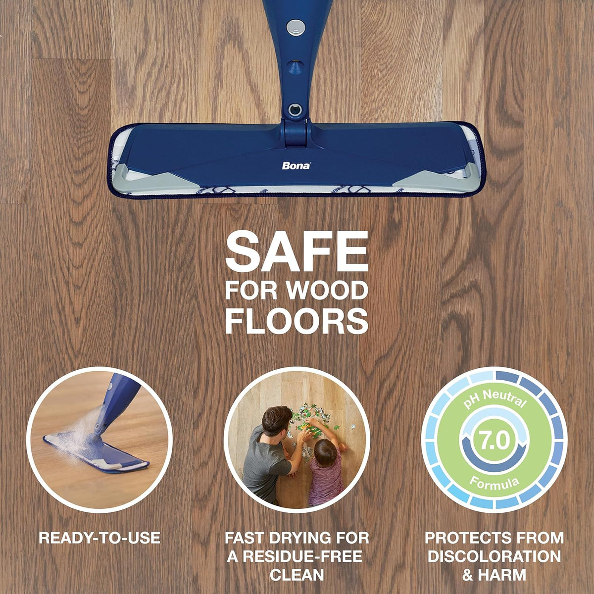 Bona Hardwood Floor Cleaner Refill - 128 fl oz - Unscented - Refill for Bona Spray Mops and Spray Bottles - Residue-Free Floor Cleaning Solution for