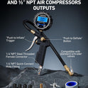 AstroAI Digital Tire Pressure Gauge with Inflator, 3-250 PSI Air Chuck & Compressor Accessories Heavy Duty with Quick Connect Coupler, 0.1 Display