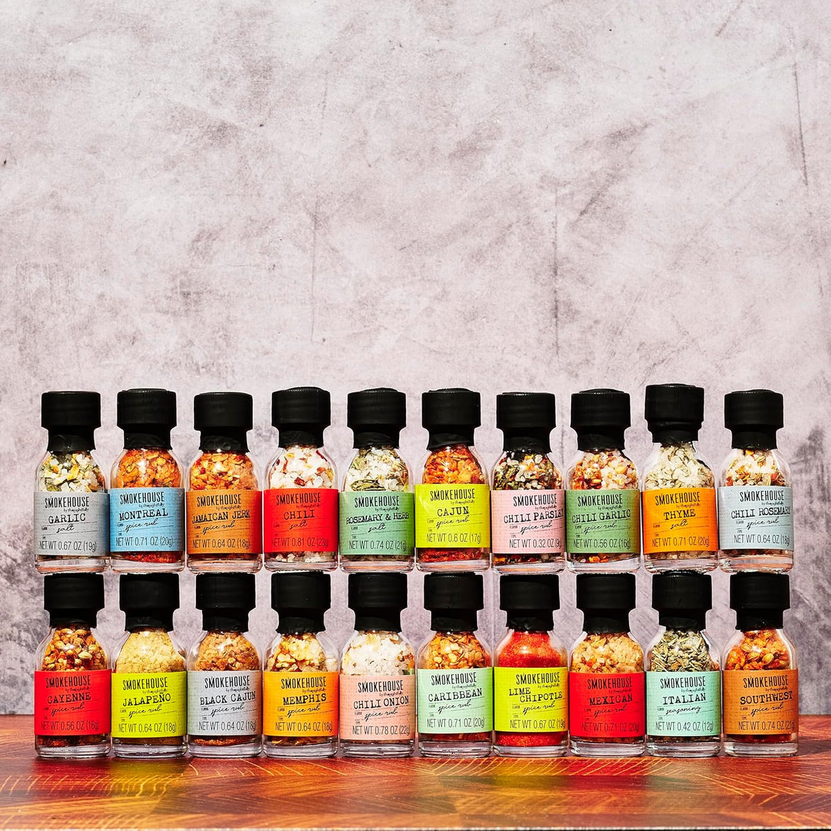 Smokehouse by Thoughtfully Ultimate Grilling Spice Set, Grill Seasoning Gift Set Flavors Include Chili Garlic, Rosemary and Herb, Lime Chipotle