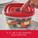 Rubbermaid 16-Piece BPA-Free Plastic Food Storage Set, Red Vented Lids - Microwave, Dishwasher Safe: Perfect for Meal Prep, Leftovers, and Kitchen