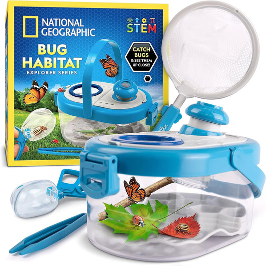 National Geographic Bug Catcher Kit for Kids - Kids Bug Habitat with Magnified Viewer, Bug Catcher, Tweezers & Learning Guide, Insect Habitat