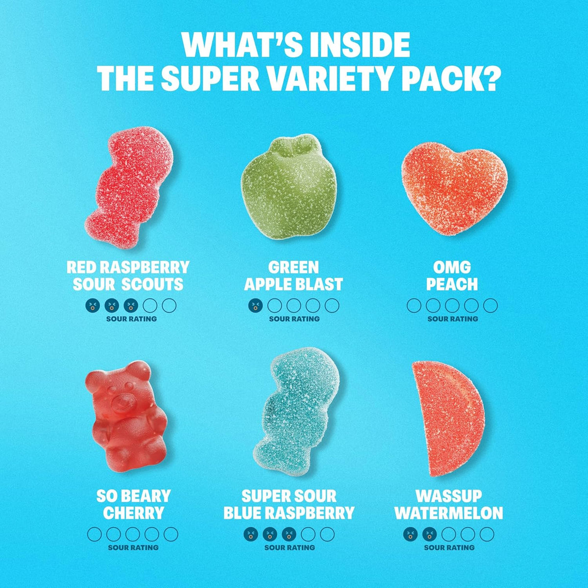 Shameless Snacks - Healthy Low Calorie Snacks, Low Carb Keto Gummies (Gluten Free Candy) - 6 Pack Super Variety Pack