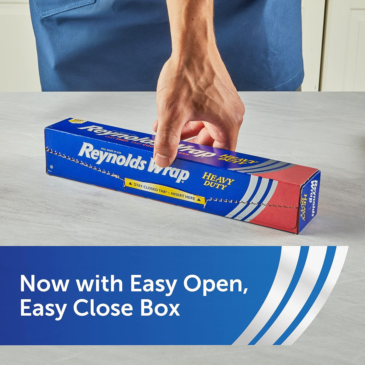 Reynolds Wrap Heavy Duty Aluminum Foil Roll, Thick Heavy Duty Foil for Added Strength and Durability, Secure Easy Open and Close Tab, 12 Inches Wide