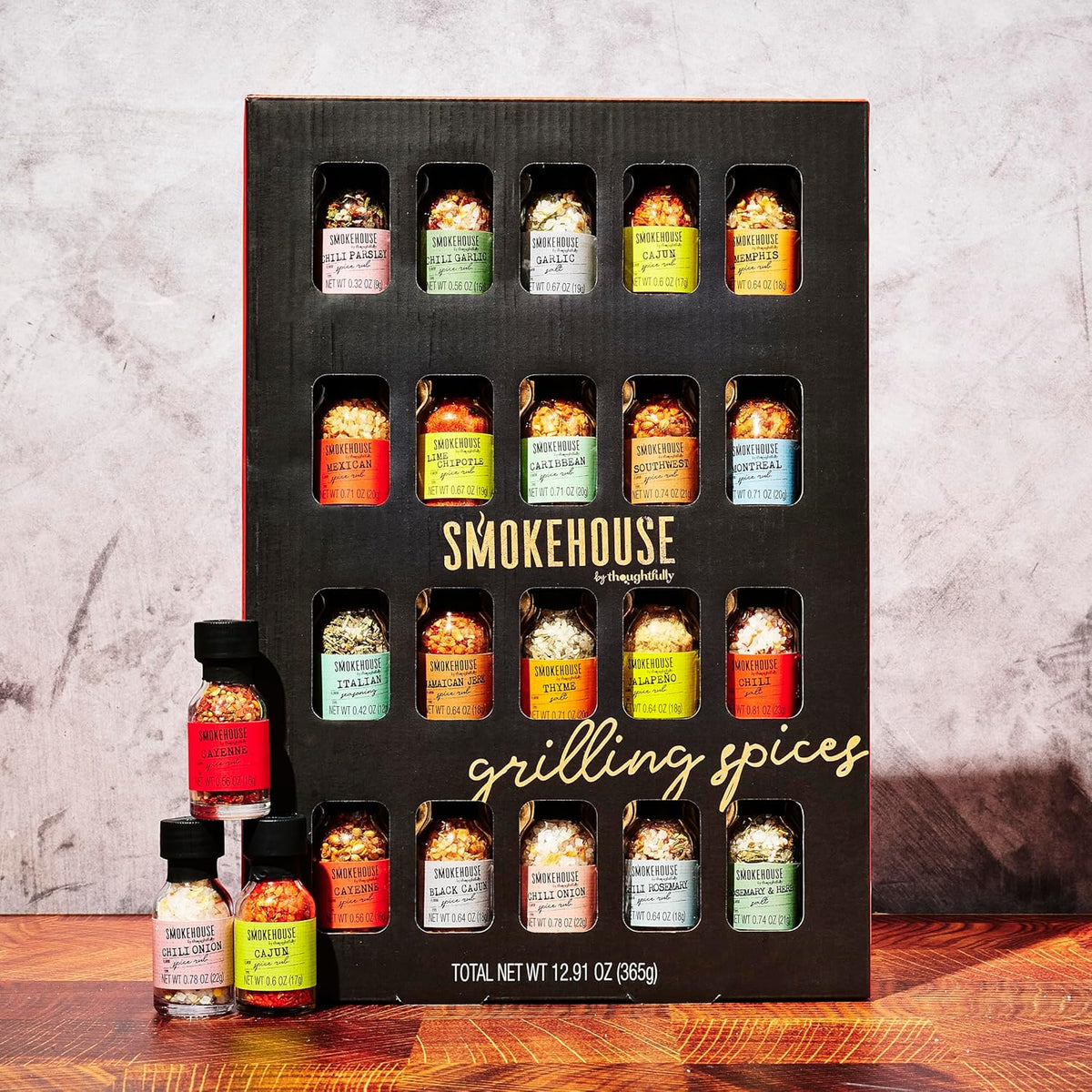 Smokehouse by Thoughtfully Ultimate Grilling Spice Set, Grill Seasoning Gift Set Flavors Include Chili Garlic, Rosemary and Herb, Lime Chipotle