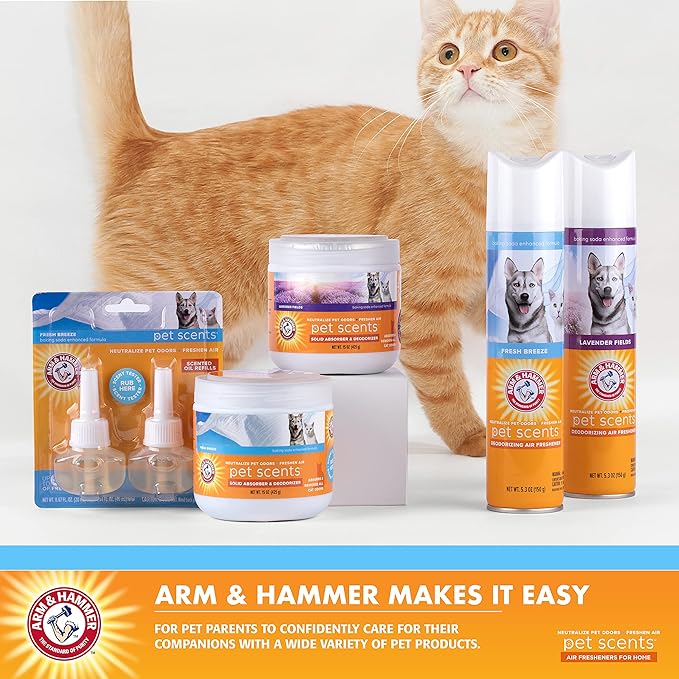 Arm & Hammer for Pets Air Care Pet Scents Deodorizing Gel Beads in Fresh Breeze | 12 oz Pet Odor Neutralizing Gel Beads with Baking Soda | Air