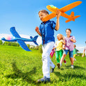 2 Pack LED Light Airplane,17.5" Large Throwing 2 Flight Mode Glider Plane,Flying Toy for Kids,Gifts for 3 4 5 6 7 8 9 Years Old Boy,Outdoor Sport