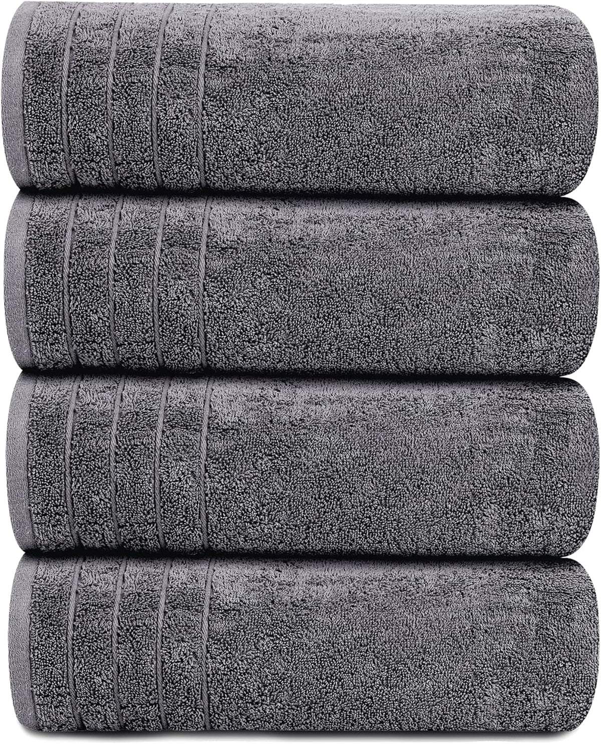 Tens Towels Pack of 4 Extra Large Bath Towels 30 x 60 Inches, 100% Cotton, Larger & Lighter Weight, Quicker to Dry, Super Soft and Absorbent, Perfect