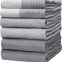 Premium Kitchen Towels (20”x 28”, 6 Pack) | Large Cotton Kitchen Hand Towel | Flat & Terry Dish Cloths | Highly Absorbent Tea Towels Set with Hanging