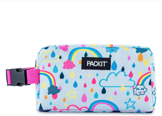 PackIt Freezable Snack Box, Rainbow Sky, Built with ECOFREEZE Technology, Collapsible, Reusable, Zip Closure with Buckle Handle, Great for All Ages